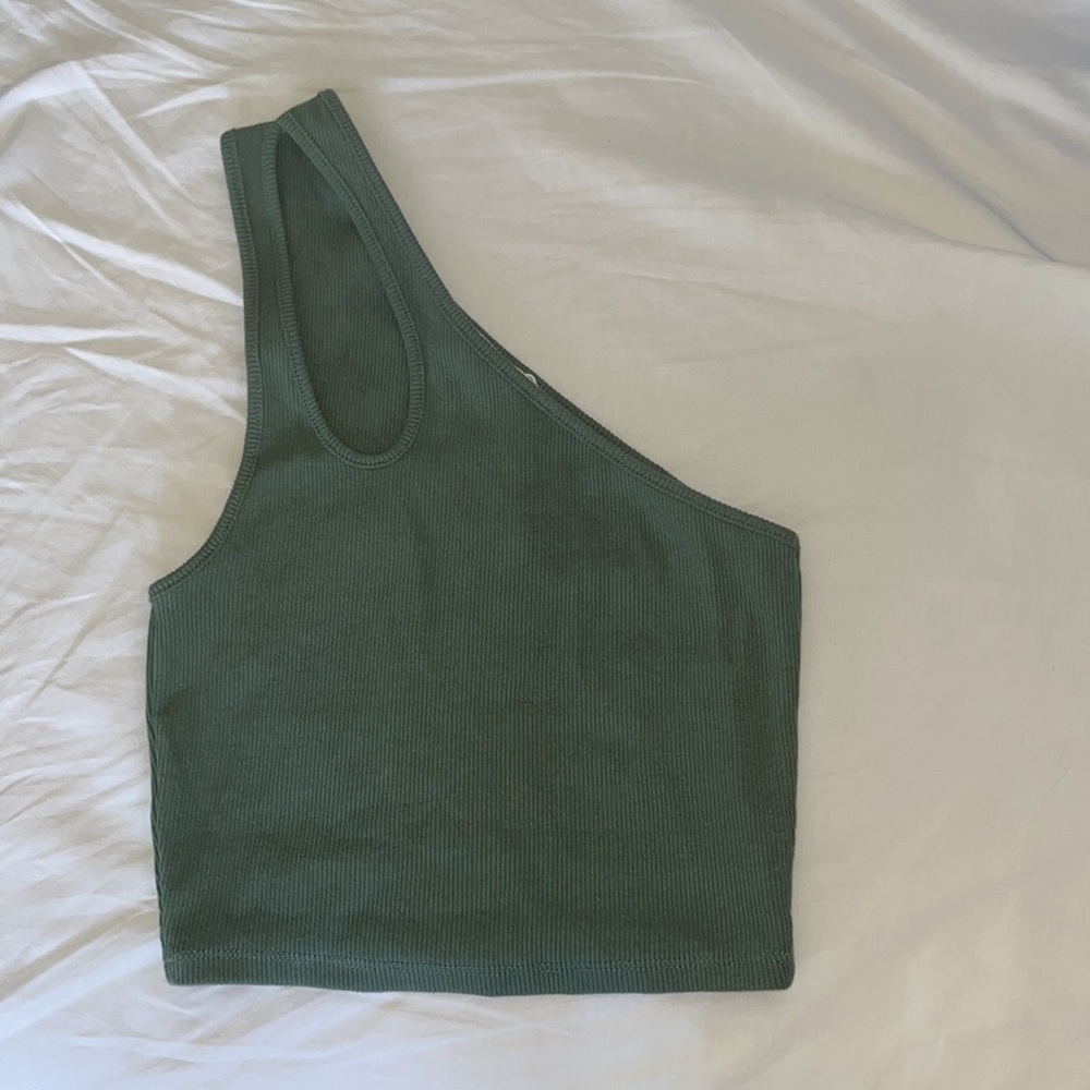 NWT💚Zara Asymmetrical Rib Top 🌳 - Picture 6 of 7